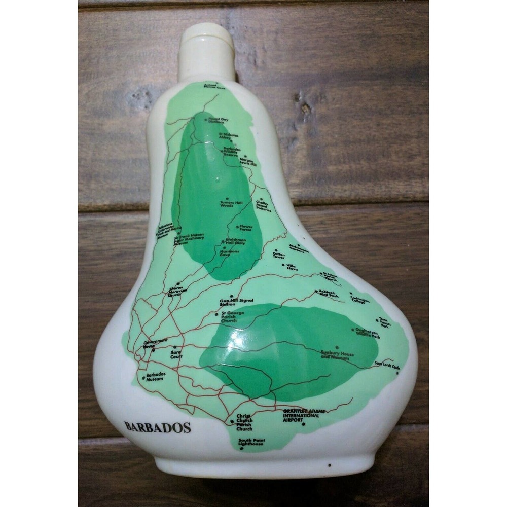 VTG Barbados Map Golden Rum Decanter 1994